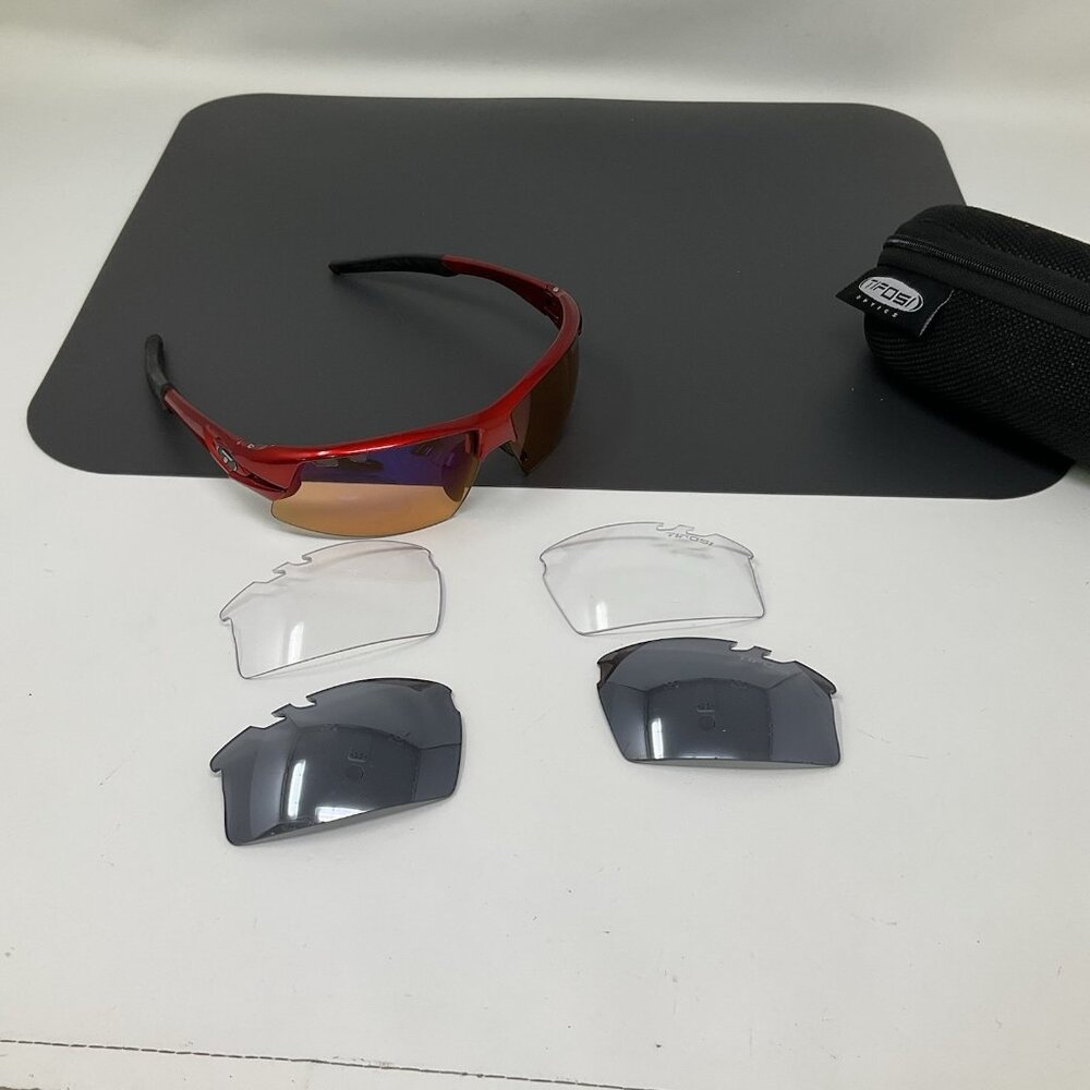Tifosi Crit Metallic Rare Red Interchangeable Lenses Cycling Glasses
